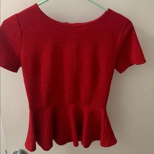 Forever 21 red peplum top with zipper size S
